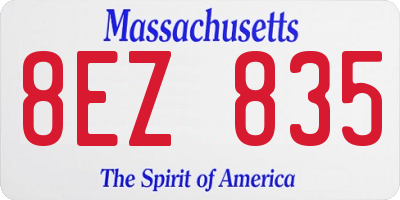 MA license plate 8EZ835