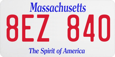 MA license plate 8EZ840