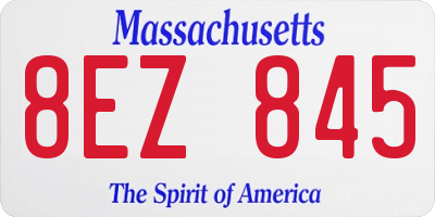 MA license plate 8EZ845