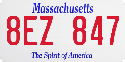 MA license plate 8EZ847