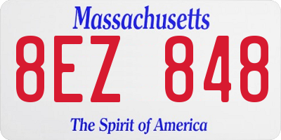 MA license plate 8EZ848