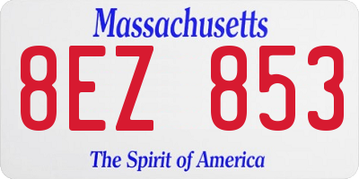MA license plate 8EZ853