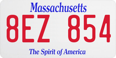 MA license plate 8EZ854