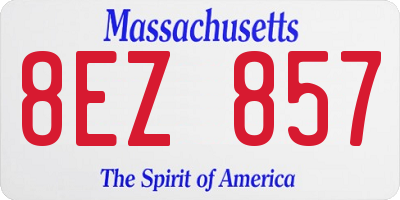 MA license plate 8EZ857