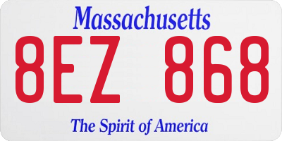 MA license plate 8EZ868