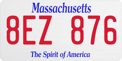 MA license plate 8EZ876