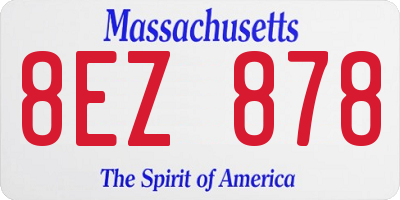 MA license plate 8EZ878
