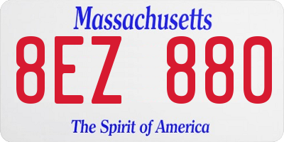 MA license plate 8EZ880