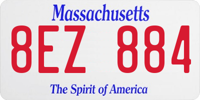 MA license plate 8EZ884