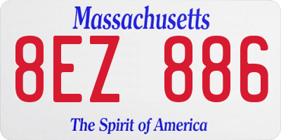 MA license plate 8EZ886