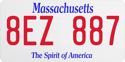 MA license plate 8EZ887