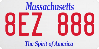 MA license plate 8EZ888
