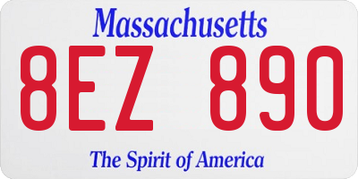 MA license plate 8EZ890