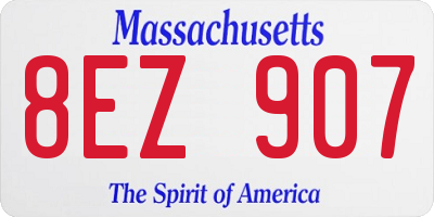 MA license plate 8EZ907