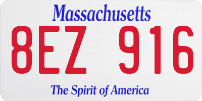 MA license plate 8EZ916