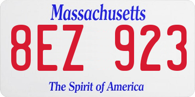 MA license plate 8EZ923