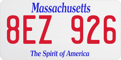 MA license plate 8EZ926