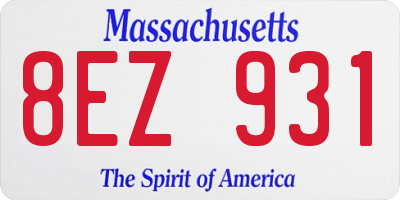 MA license plate 8EZ931