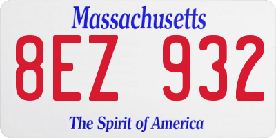 MA license plate 8EZ932