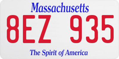 MA license plate 8EZ935
