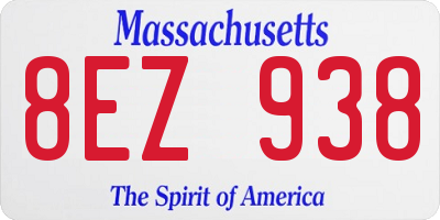 MA license plate 8EZ938