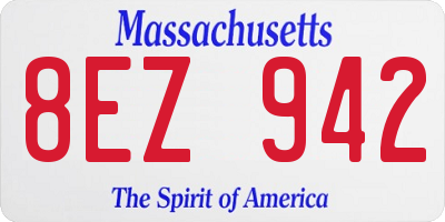MA license plate 8EZ942