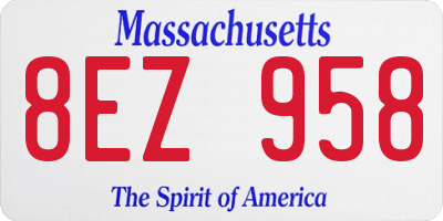 MA license plate 8EZ958