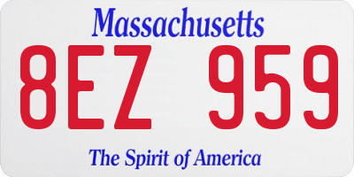 MA license plate 8EZ959