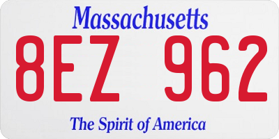 MA license plate 8EZ962