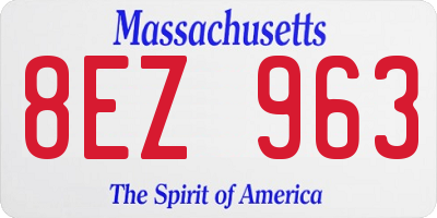 MA license plate 8EZ963
