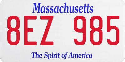 MA license plate 8EZ985