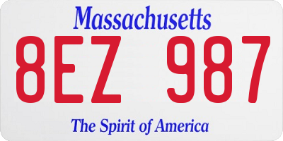 MA license plate 8EZ987