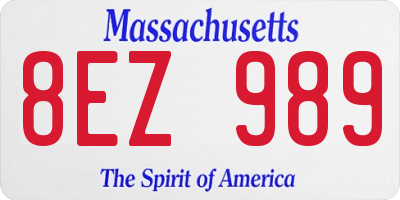 MA license plate 8EZ989
