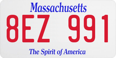 MA license plate 8EZ991