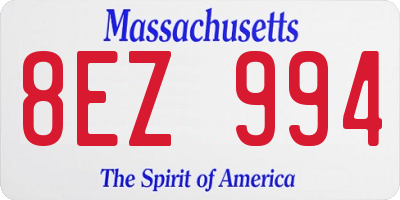 MA license plate 8EZ994