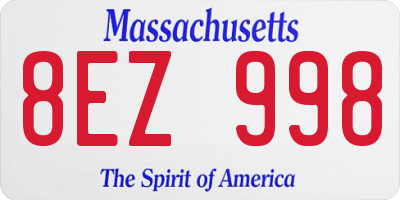 MA license plate 8EZ998