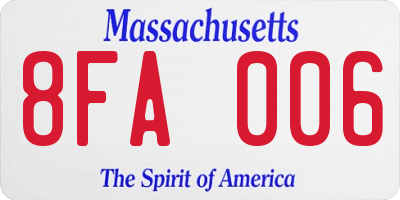 MA license plate 8FA006