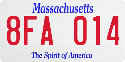 MA license plate 8FA014