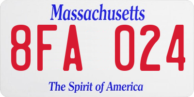 MA license plate 8FA024