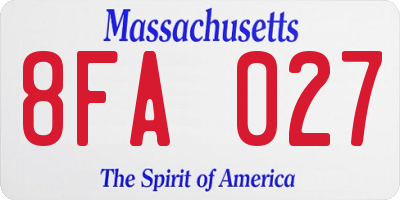 MA license plate 8FA027