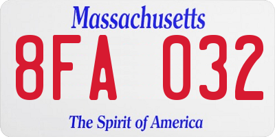 MA license plate 8FA032