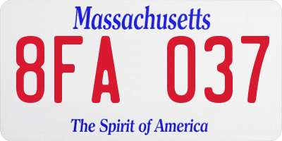 MA license plate 8FA037