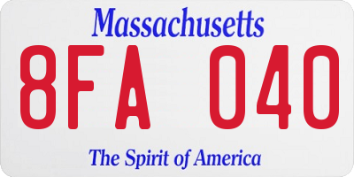 MA license plate 8FA040