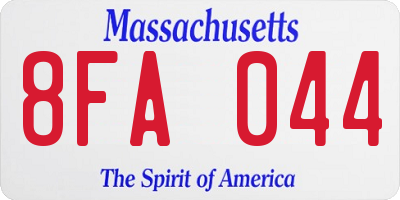 MA license plate 8FA044