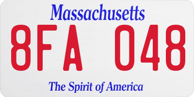 MA license plate 8FA048