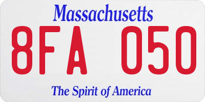 MA license plate 8FA050