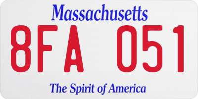 MA license plate 8FA051