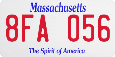 MA license plate 8FA056