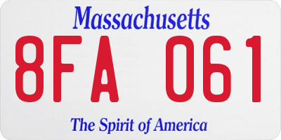 MA license plate 8FA061