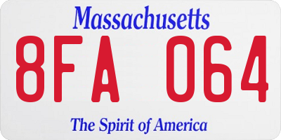 MA license plate 8FA064